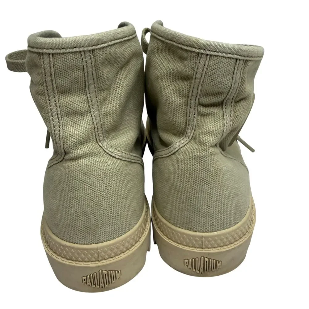 Palladium Depuis 1947 High Top Sneakers Canvas Rubber Toe Cap Tan Men 8.5